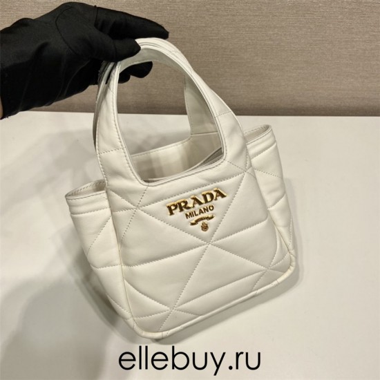 Small Nappa-leather Dynamique Bag With Topstitching 1BG451   Lambskin   White  18x16x10cm