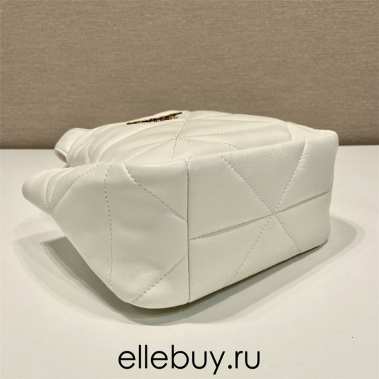 Small Nappa-leather Dynamique Bag With Topstitching 1BG451   Lambskin   White  18x16x10cm