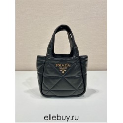 Small Nappa-leather Dynamique Bag With Topstitching 1BG451   Lambskin   Black  18x16x10cm