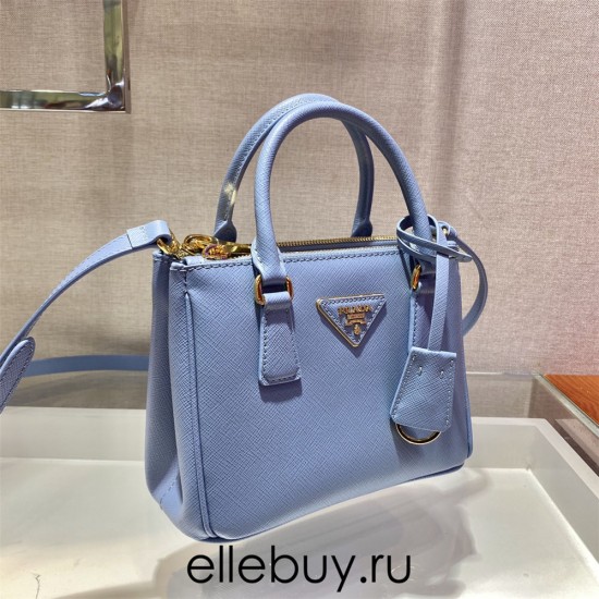 Prada Galleria Saffiano Leather Mini-bag  1BA906 Galleria Leather   Blue  20x15x9.5cm