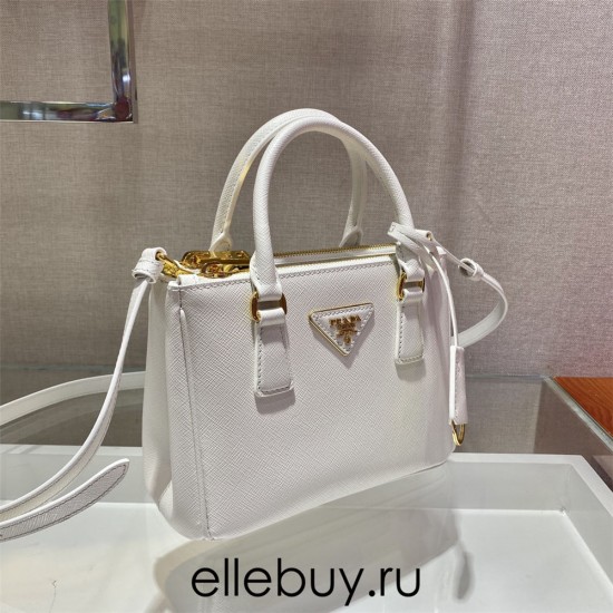 Prada Galleria Saffiano Leather Mini-bag  1BA906 Galleria Saffiano Leather   White  20x15x9.5cm