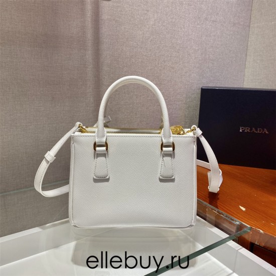 Prada Galleria Saffiano Leather Mini-bag  1BA906 Galleria Saffiano Leather   White  20x15x9.5cm