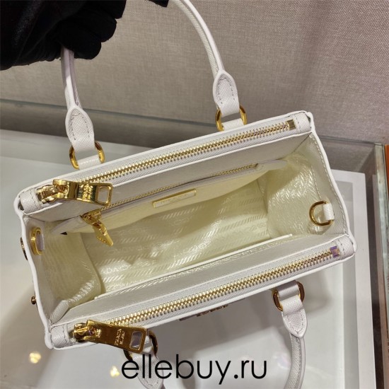 Prada Galleria Saffiano Leather Mini-bag  1BA906 Galleria Saffiano Leather   White  20x15x9.5cm