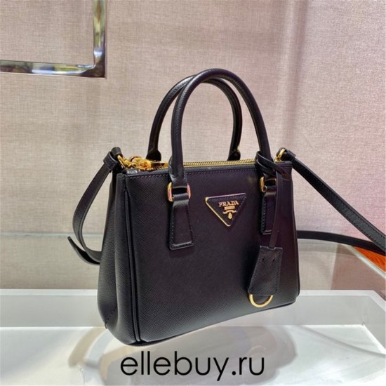 Prada Galleria Saffiano Leather Mini-bag 1BA906 Galleria Saffiano Leather   Black  20x15x9.5cm