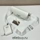 Saffiano Leather Mini Envelope Bag 1BP020A 1BP020A    White   White  shoulder belt 20x12x4cm