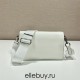 Saffiano Leather Mini Envelope Bag 1BP020A 1BP020A    White   White  shoulder belt 20x12x4cm