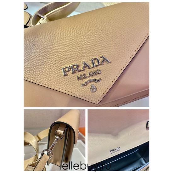 Saffiano Leather Mini Envelope Bag 1BP020A 1BP020A    apricot  20x12x4cm