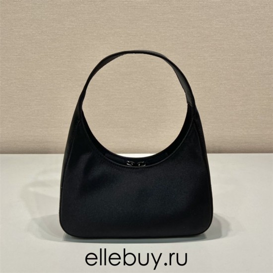 Re-nylon Shoulder Bag Hobo 1BH611   Black  21x16x7.5cm