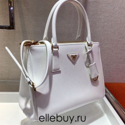 Medium Prada Galleria Saffiano Leather Bag 1BA863   White  28x20x12cm