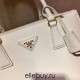 Medium Prada Galleria Saffiano Leather Bag 1BA863   White  28x20x12cm