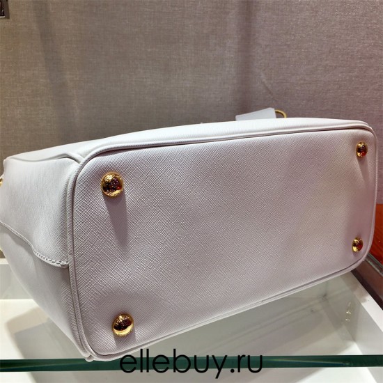 Medium Prada Galleria Saffiano Leather Bag 1BA863   White  28x20x12cm