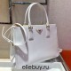 Black Large Prada Galleria Saffiano Leather Bag 1BA274   White  33X24x15cm