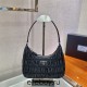 Black Prada Re-edition 2005 Re-nylon Mini Bag  wrinkle  Hobo 1NE204   Black   22x14x6cm