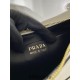 Black Prada Arqué Arque  Leather Shoulder Bag Moon bag 22.5cm  White   Lambskin   1BC194  double  shoulder belt  22.5x18.5x6.5cm