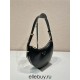 Black Prada Arqué Arque  Leather Shoulder Bag Moon bag 22.5cm  Black   Lambskin   1BC194  double  shoulder belt  22.5x18.5x6.5cm