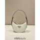 Prada Arqué Arque  Leather Mini Shoulder Bag Moon bag  18cm  White   Lambskin   1BC199  18x16x5cm