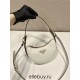 Prada Arqué Arque  Leather Mini Shoulder Bag Moon bag  18cm  White   Lambskin   1BC199  18x16x5cm