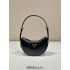 Prada Arqué Arque  Leather Mini Shoulder Bag Moon bag  18cm  Black   Lambskin   1BC199  18x16x5cm