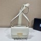 White Prada Emblème Saffiano Shoulder Bag 1BD320    leather   22x16x6cm