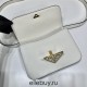 White Prada Emblème Saffiano Shoulder Bag 1BD320    leather   22x16x6cm