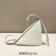 Saffiano Leather Belt Bag  triangular bag   White 25  2VL039  calfskin   25x14x9cm   belt size ：138cm