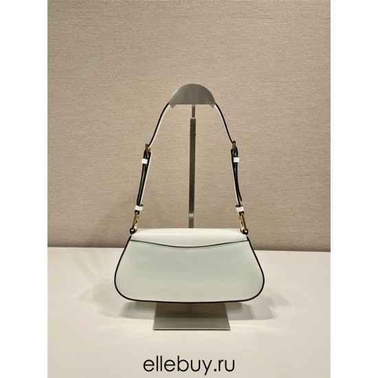 Cleo Brushed Leather Shoulder Bag  White  24  1BD345  leather  24x11x4cm