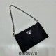 Re-nylon Shoulder Bag Hobo  double  1BH168/ with small bag   Black 23 Nylon  23x16x5.5cm 