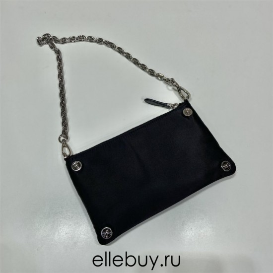 Re-nylon Shoulder Bag Hobo  double  1BH168/ with small bag   Black 23 Nylon  23x16x5.5cm 