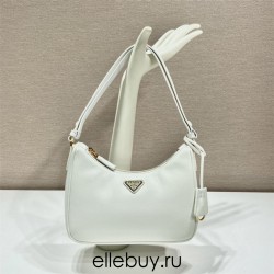 Prada Re-edition Saffiano Leather Mini-bag Hobo 1BC204B  leather   White   23x17x6.5cm