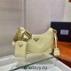 Prada Re-edition 2005 Re-nylon Bag Hobo  light yellow   three bag 1BH204  gold hardware ， Hobo  leather  23x17x6.5cm