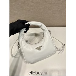 Prada Soft Padded Nappa Leather Mini-bag Hobo  Lambskin   White  three bags Mini21 1BA384  21x12.5x6.5cm