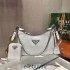 Prada Re-edition 2005 Re-nylon Bag Hobo  White   three bag 1BH204  gold hardware ， Hobo  leather  23x17x6.5cm