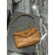 Yves Saint Laurent YSL Loulou Small 23 Puffer Sheepskin Bag Brown Gold Hardware Model: 620333 Size: 23×15.5×8.5cm