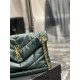 Yves Saint Laurent YSL Loulou Large 35 Puffer Sheepskin Bag Green Gold Hardware Model: 577475-1 Size: 35x23x13.5cm