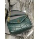 Yves Saint Laurent YSL Loulou Large 35 Puffer Sheepskin Bag Green Gold Hardware Model: 577475-1 Size: 35x23x13.5cm