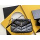 Yves Saint Laurent YSL Loulou Large 35 Puffer Sheepskin Bag Black Silver Hardware Model: 577475-1 Size: 35x23x13.5cm