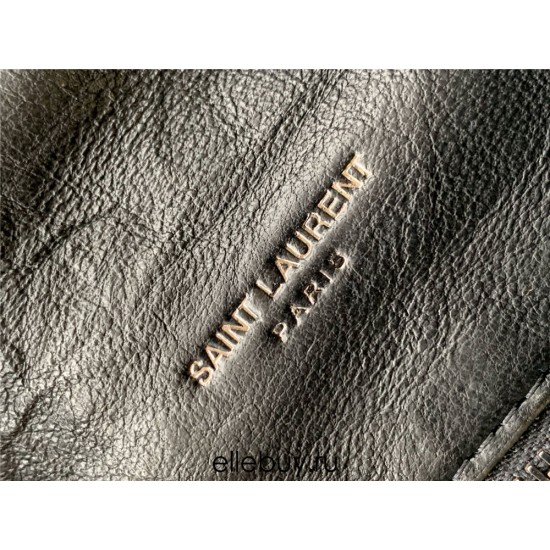 Yves Saint Laurent YSL Loulou Medium 29 Puffer Sheepskin Bag Black Black Hardware Model: 577476 Size: 29x17x11cm