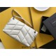 Yves Saint Laurent YSL Loulou Medium 29 Puffer Sheepskin Bag White Silver Hardware Model: 577476 Size: 29x17x11cm