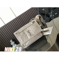 Yves Saint Laurent YSL Niki Large 28 Calfskin Bag Light Grey Model: 633158 Size: 28x20.5x8.5cm