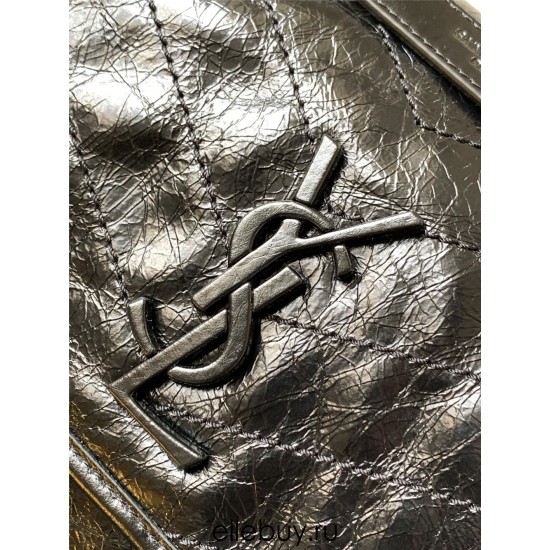 Yves Saint Laurent YSL Niki Large 28 Calfskin Bag Black Gold Hardware Model: 633158 Size: 28x20.5x8.5cm