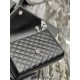 Yves Saint Laurent YSL Envelope Medium 24 Black Silver Hardware Grained Leather Model: 487206 Size: 24x17.5x6cm