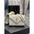 Yves Saint Laurent YSL Envelope Medium 24 White Gold Hardware Grained Leather Model: 487206 Size: 24x17.5x6cm