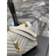 Yves Saint Laurent YSL Envelope Medium 24 White Gold Hardware Grained Leather Model: 487206 Size: 24x17.5x6cm