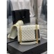 Yves Saint Laurent YSL Envelope Medium 24 White Gold Hardware Grained Leather Model: 487206 Size: 24x17.5x6cm