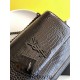 Yves Saint Laurent YSL Sunset Crocodile Leather Medium 22 Black Black Hardware Model: 442906 Size: 22×16×8cm