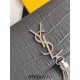 Yves Saint Laurent YSL Kate Crocodile Embossed Medium 24 Grey Silver Hardware Model: 326078 Crocodile Embossed Size: 24x14.5x5.5cm