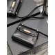 Yves Saint Laurent YSL Manhattan Mini 19 Black Gold Hardware Smooth Leather Model: 727766 Size: 19×14×4cm