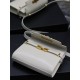 Yves Saint Laurent YSL Manhattan Mini 19 White Gold Hardware Smooth Leather Model: 727766 Size: 19×14×4cm