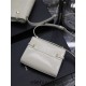 Yves Saint Laurent YSL Manhattan Mini 19 White Gold Hardware Smooth Leather Model: 727766 Size: 19×14×4cm