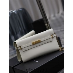 Yves Saint Laurent YSL Manhattan Chain Bag 30 White Gold Hardware Model: 695946 Size: 30×17×2.5cm